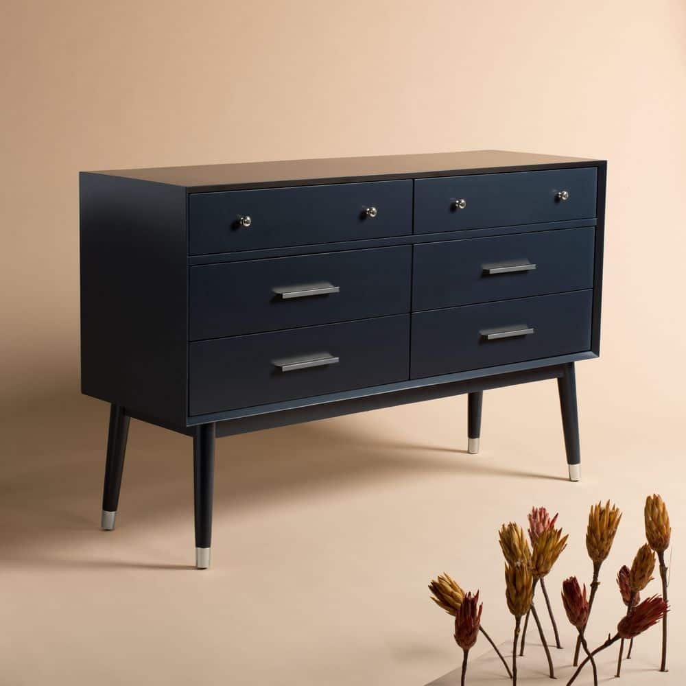 Madden Navy/Silver 6 drawer 56 in. Wide Dresser price history on PriceWatchPro