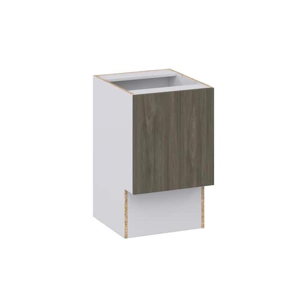 J COLLECTION Medora Textured Slab Walnut Assembled 18 in. W x 30 in. H x 21 in. D Accessible ADA Vanity Base Kitchen Cabinet