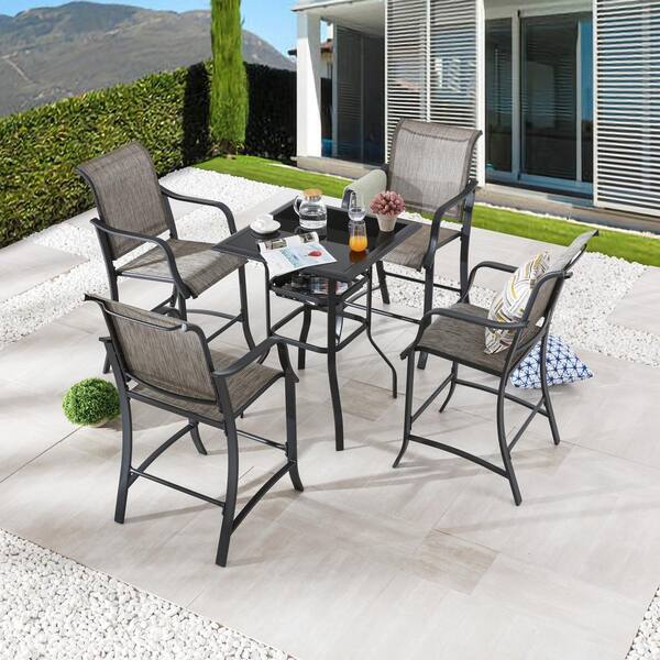 Patio Festival 5-Piece Metal Bar Height Outdoor Dining Set PF18265 ...