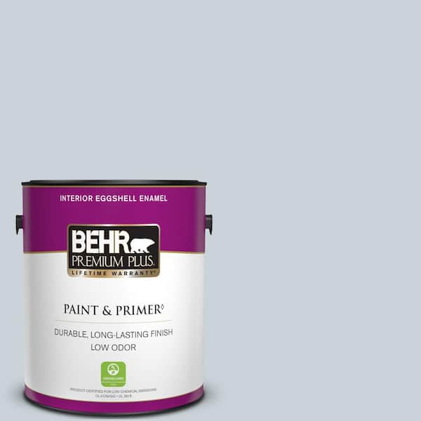 BEHR PREMIUM PLUS 1 gal. #N480-1 Light Drizzle Eggshell Enamel Low Odor Interior Paint & Primer