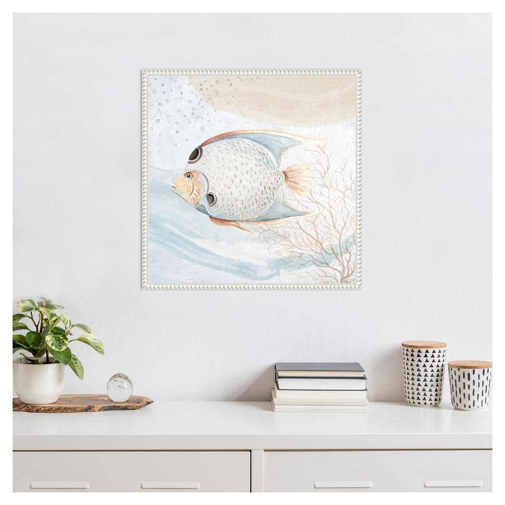 Ocean Oasis Bubbles Tropical Fish White Canvas Wall Art