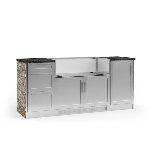NewAge Products Signature Series 79.16 in. x 25.5 in. x 37 in. 8-Piece Outdoor Kitchen Cabinet Set with 40 in. Grill Cabinet