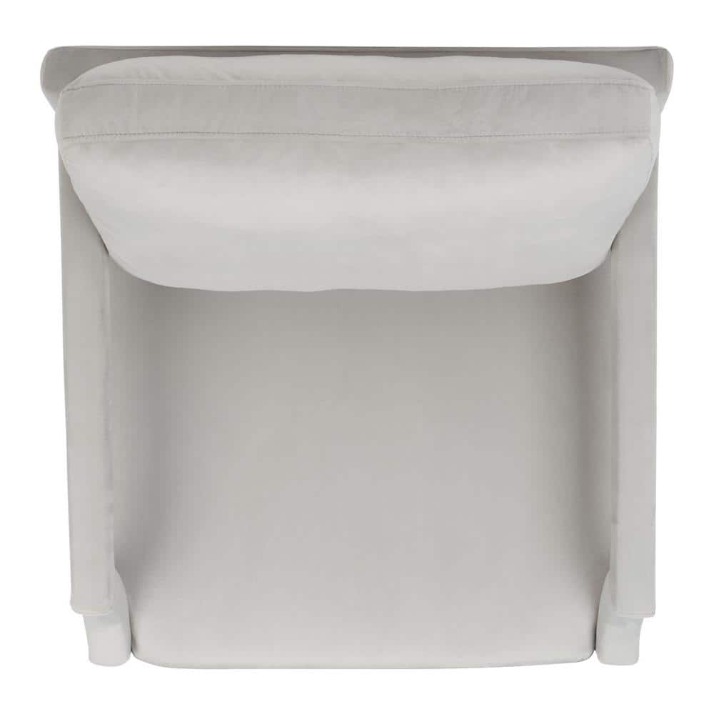 Light Grey Velvet Wood Spot Accent Armchair