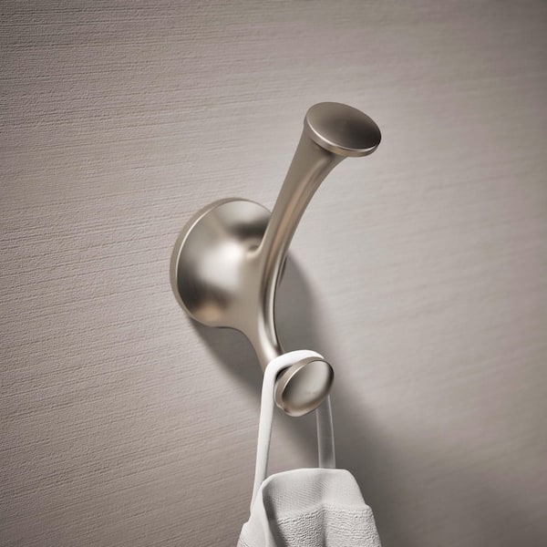 Elliston Double Robe Hook in Brushed Nickel