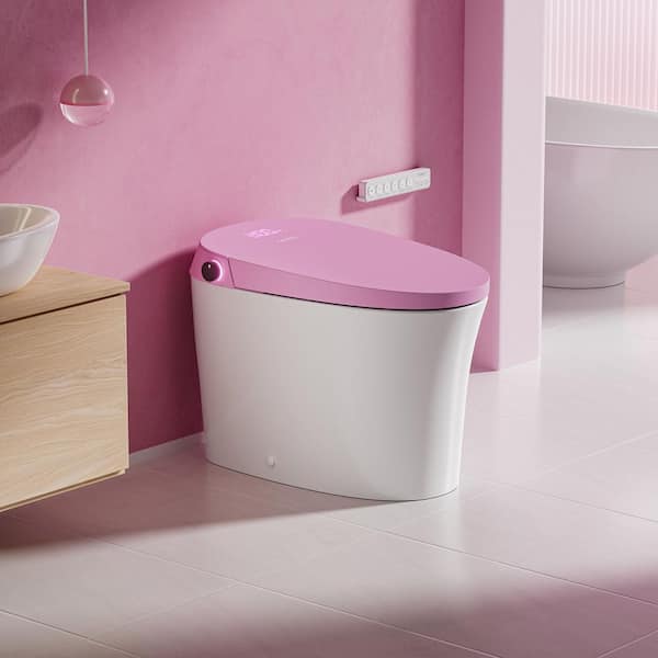 Casta Diva Elongated Electric Bidet Toilet 1.28 GPF in Pink with Auto Open Close, Auto Flush, Warm Water Bidet, Deodorizing