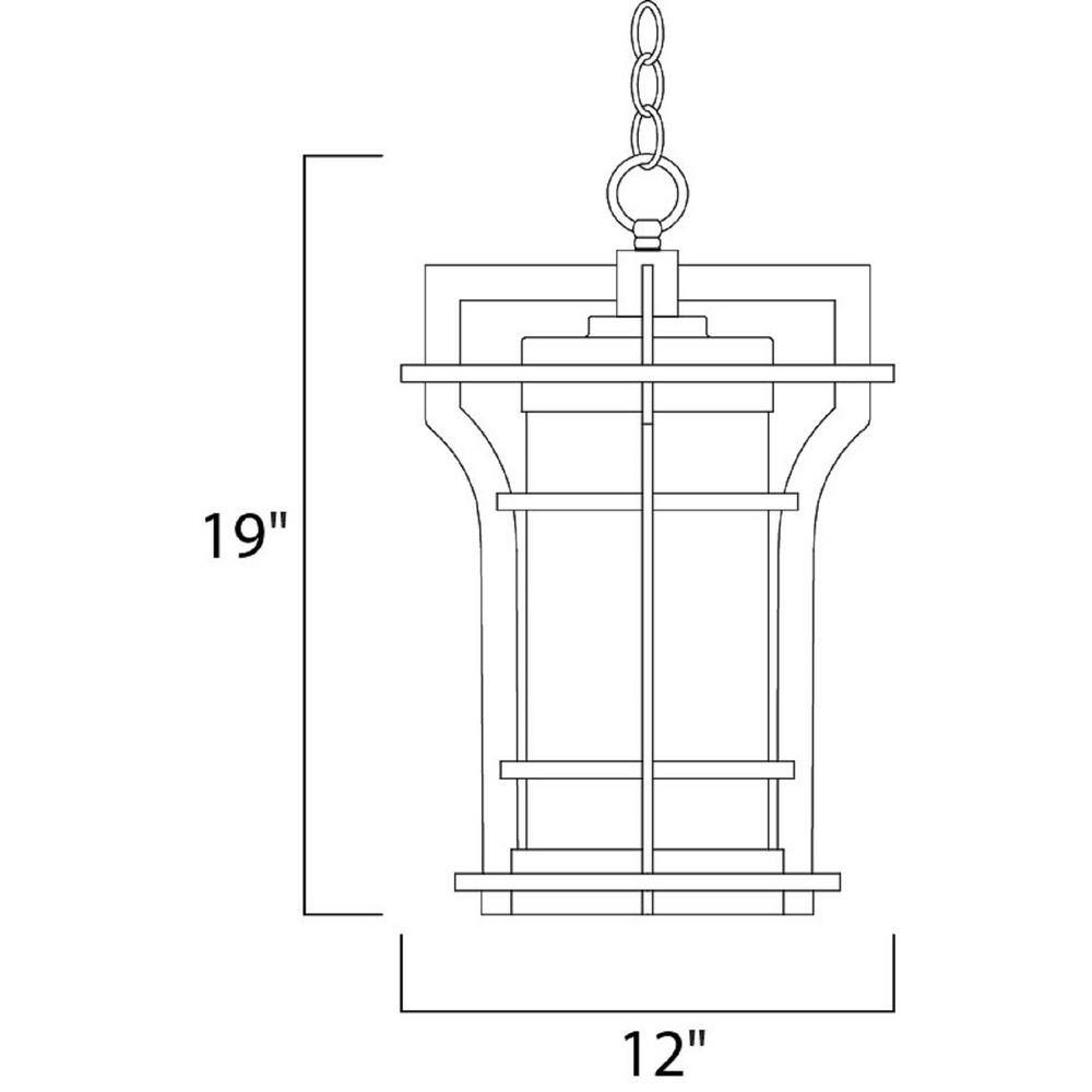 Black Oxide Water Glass 1-Light Outdoor Pendant