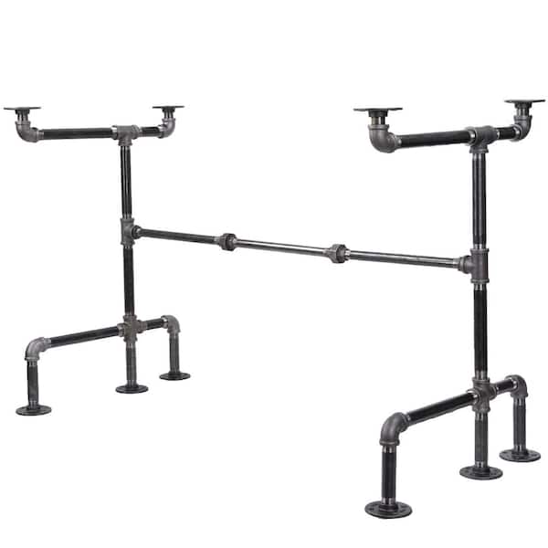 PIPE DECOR 3/4 in. Black Steel Pipe 3.75 ft. L x 31 in. H "M" Design Desk Kit