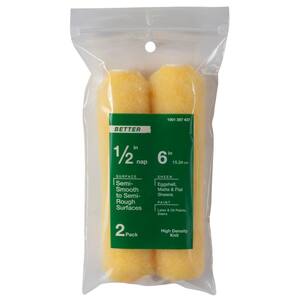 6 in.x 1/2 in.High-Density Polyester Knit Mini Paint Roller (2-Pack)