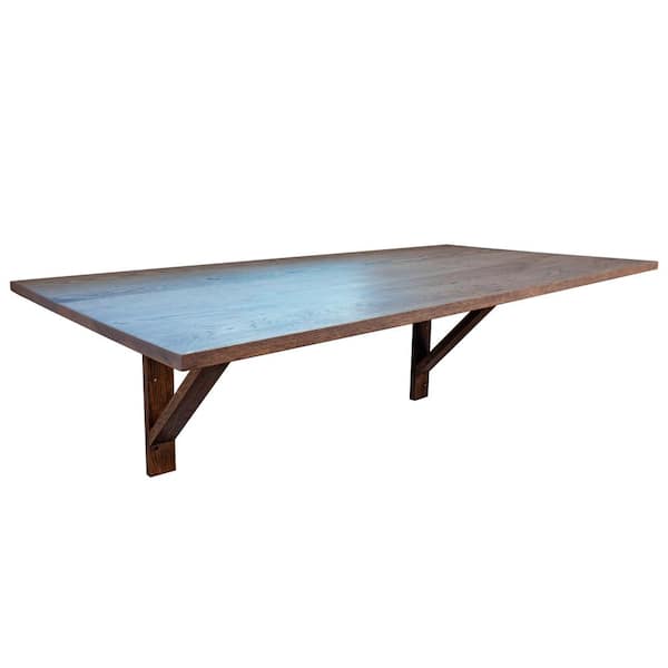 emark Solid Brown Wood Wall Mount Desk