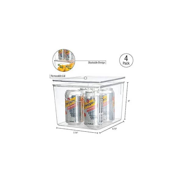 Sorbus 4-Bin Clear/Plastic Pantry and Fridge Organizer with Bamboo Lids  FR-BAMST - The Home Depot