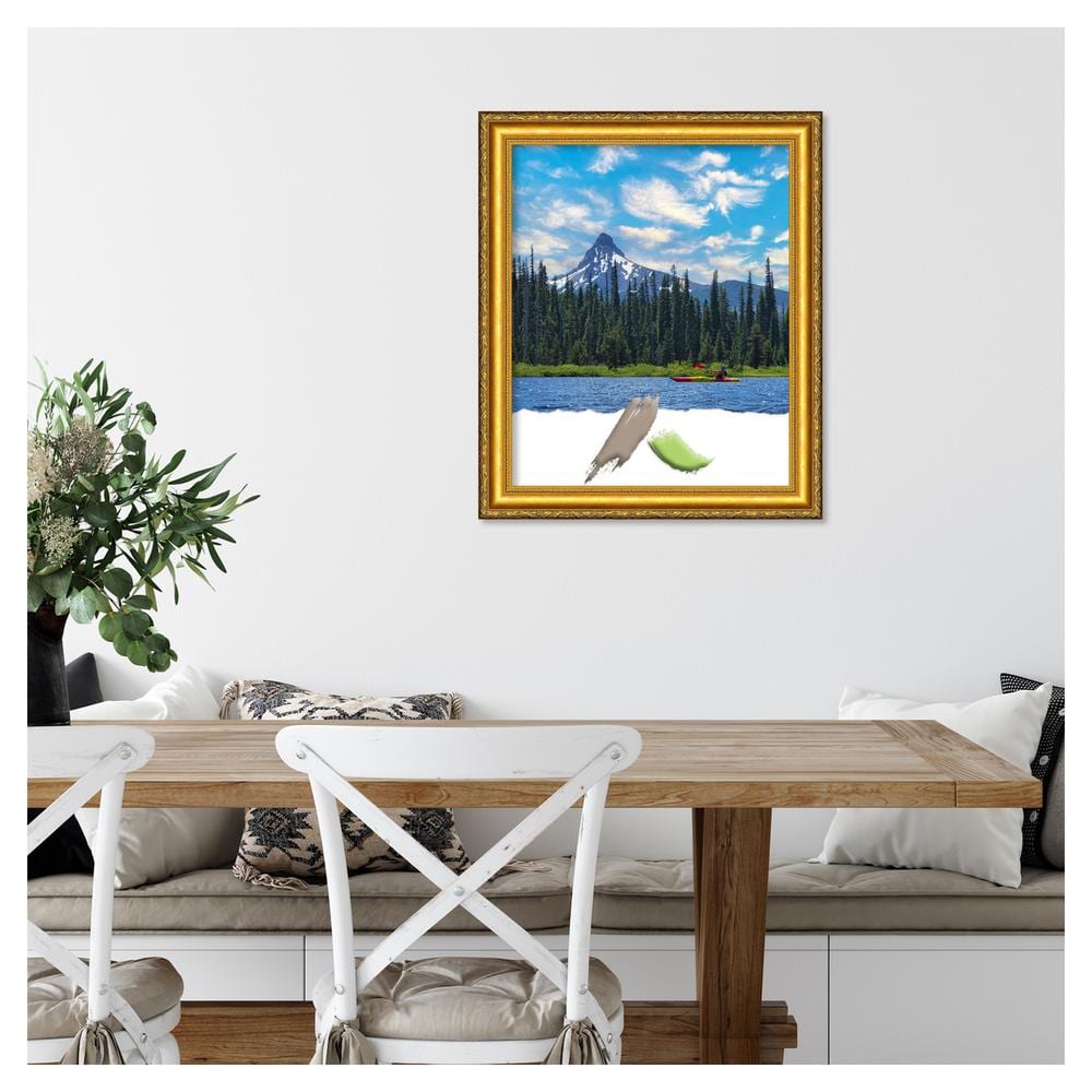 Colonial Embossed Gold Pine Wood Wall Picture Frame