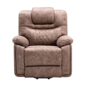 Brown PU Recliner Chair with Adjustable Massage Function and Heating System
