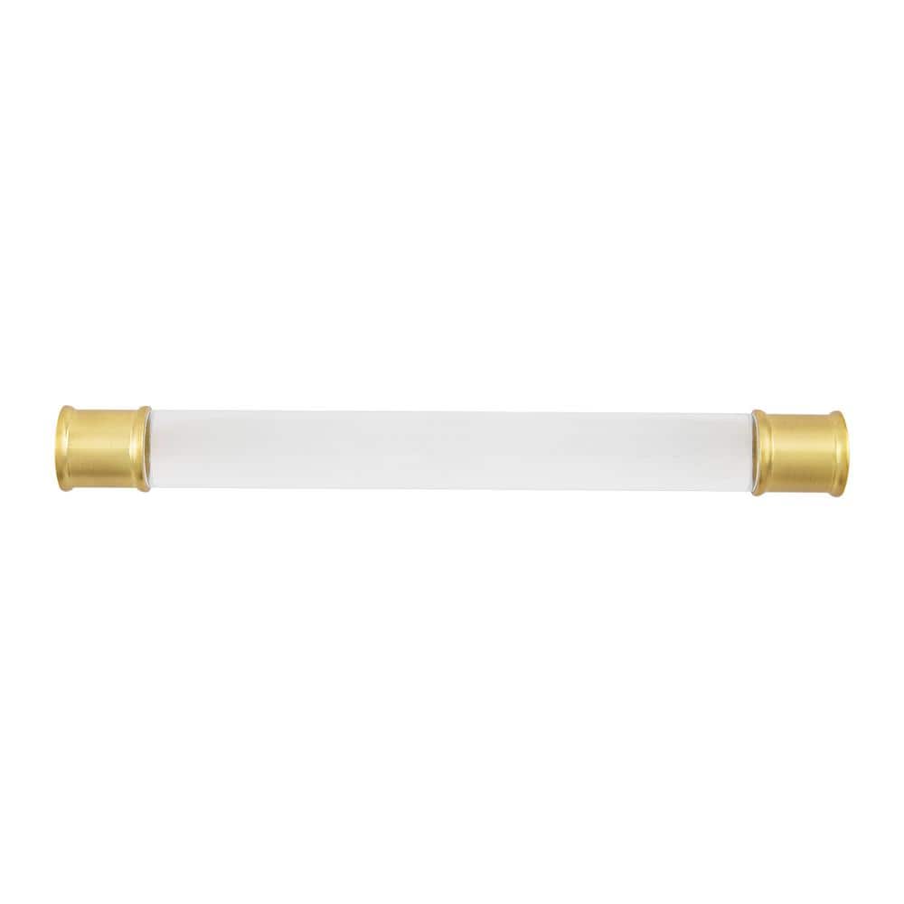 Golden Brass and Acrylic Modern Cabinet Bar Pull