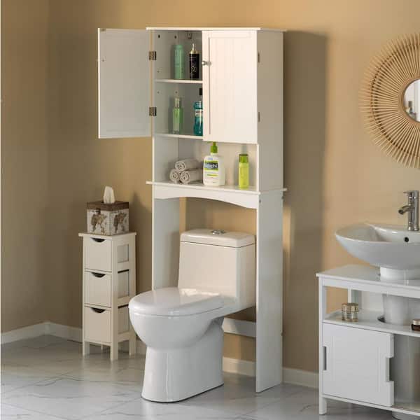 Toilet Storage Cabinet with Open Shelf, over Toilet Bathroom