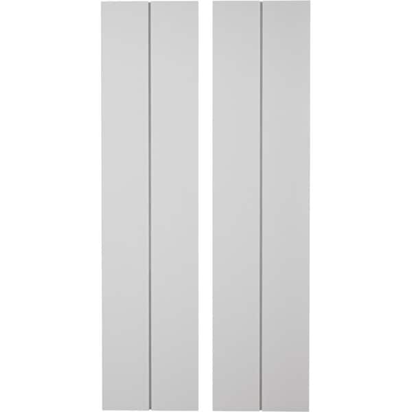 Ekena Millwork 11 in. x 60 in. Timberthane Polyurethane 2-Board Joined Board-n-Batten Smooth Faux Wood Shutters, No Batten Pair