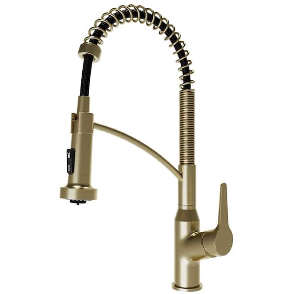 Scottsdale Single Handle Pull Down Sprayer Kitchen Faucet in Spot-Free Brushed Gold