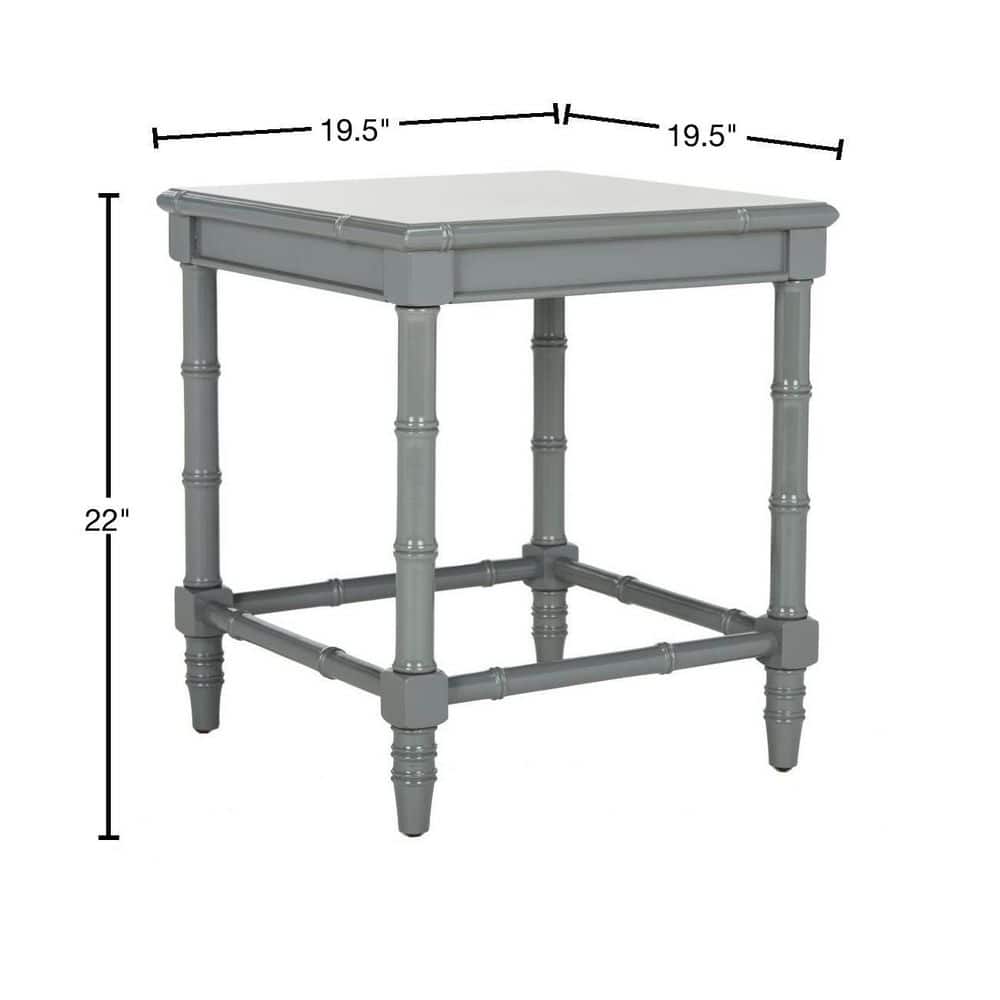 Gray Bamboo Style Square Accent Table
