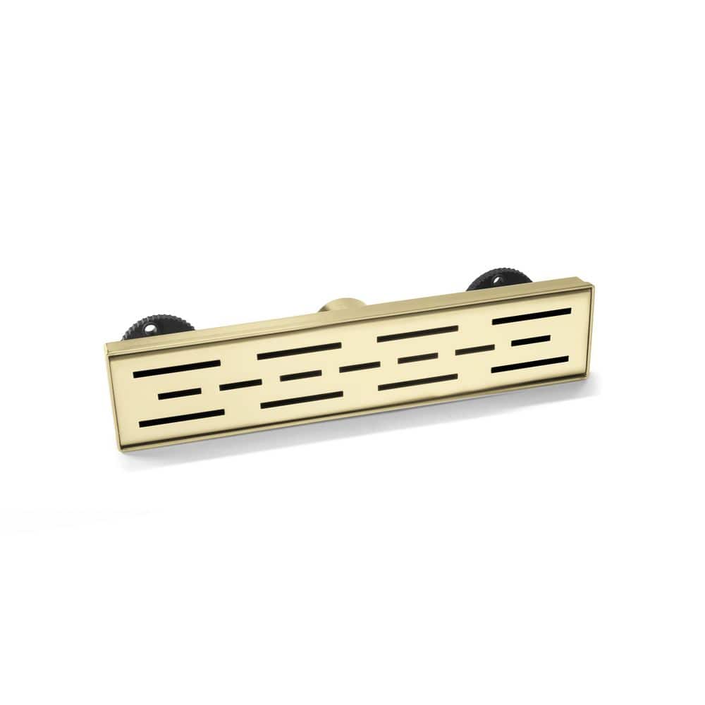 12 in. Linear Shower Drain with Removable Quadrato Pattern Grate, 304 Stainless Shower Drain in Brushed Gold price history on PriceWatchPro