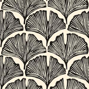 Novogratz Feather Palm Zebra Black Peel and Stick Wallpaper Sample