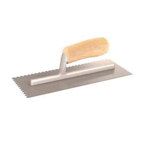 11 in. x 3/8 in. Square-Notched Margin Trowel with Wood Handle