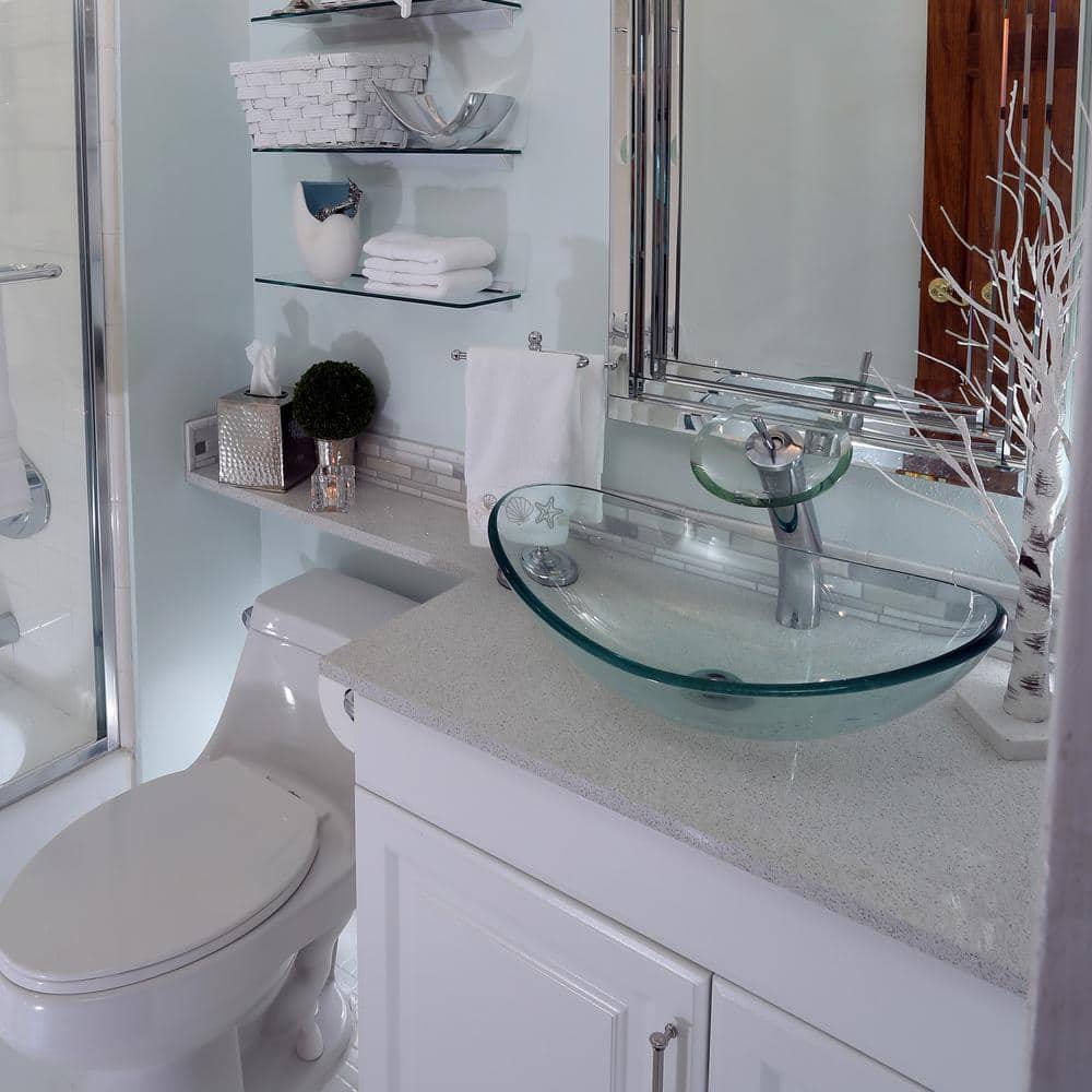 Chiaro Clear Oval Glass Above-Counter Bathroom Sink