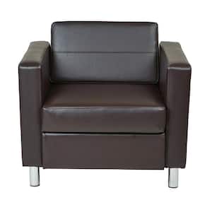 Pacific Espresso Faux Leather Arm Chair