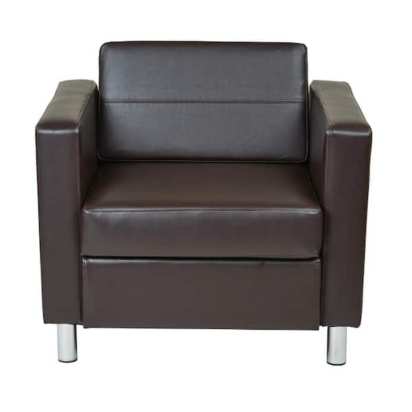 Office Star Products Pacific Espresso Faux Leather Arm Chair PAC51-V34 ...