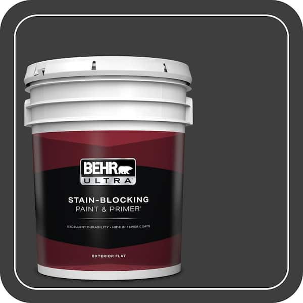 BEHR ULTRA 5 gal. #N520-7 Carbon Flat Exterior Paint & Primer