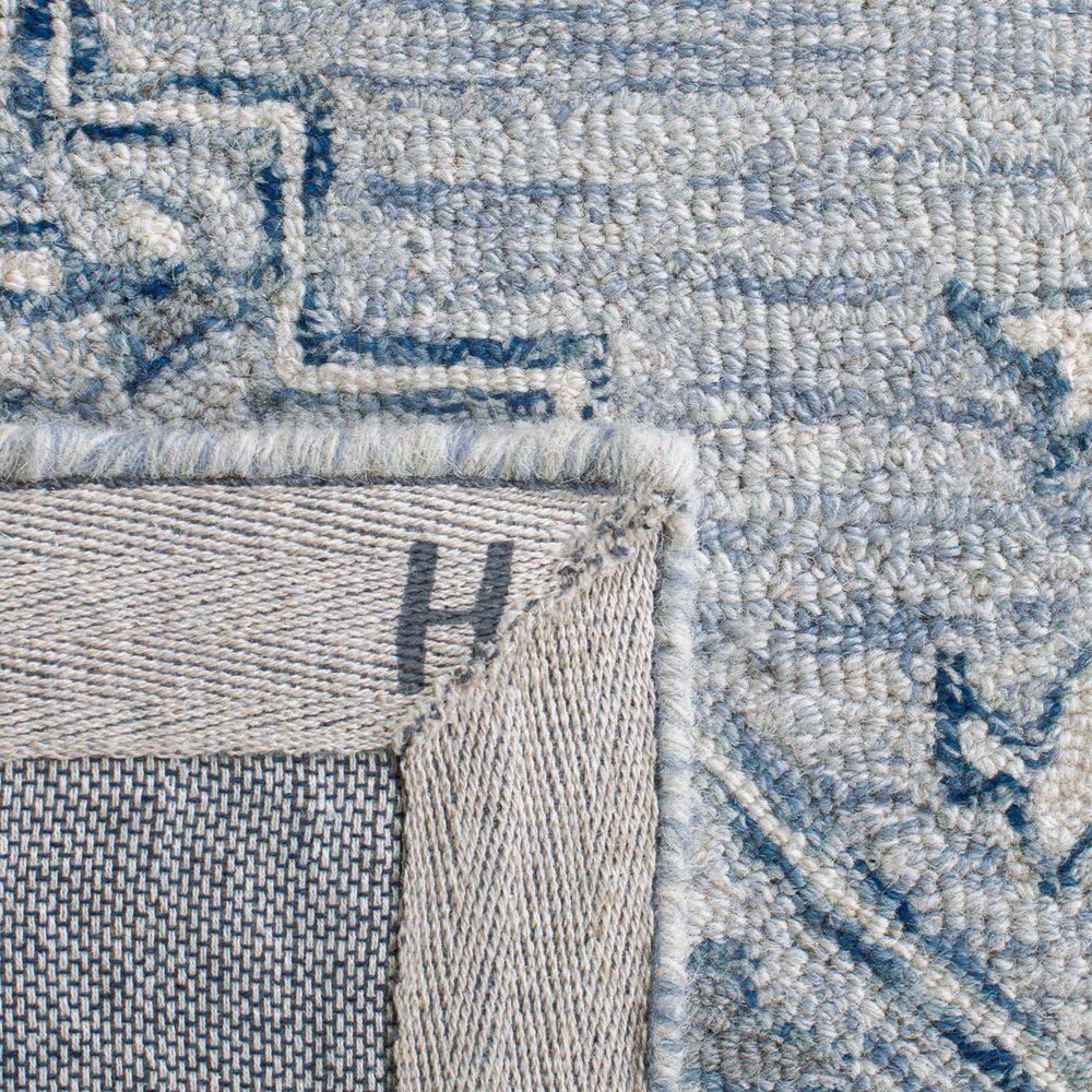 Handmade Light Blue Wool Tufted Rectangular Rug 5x8 Feet