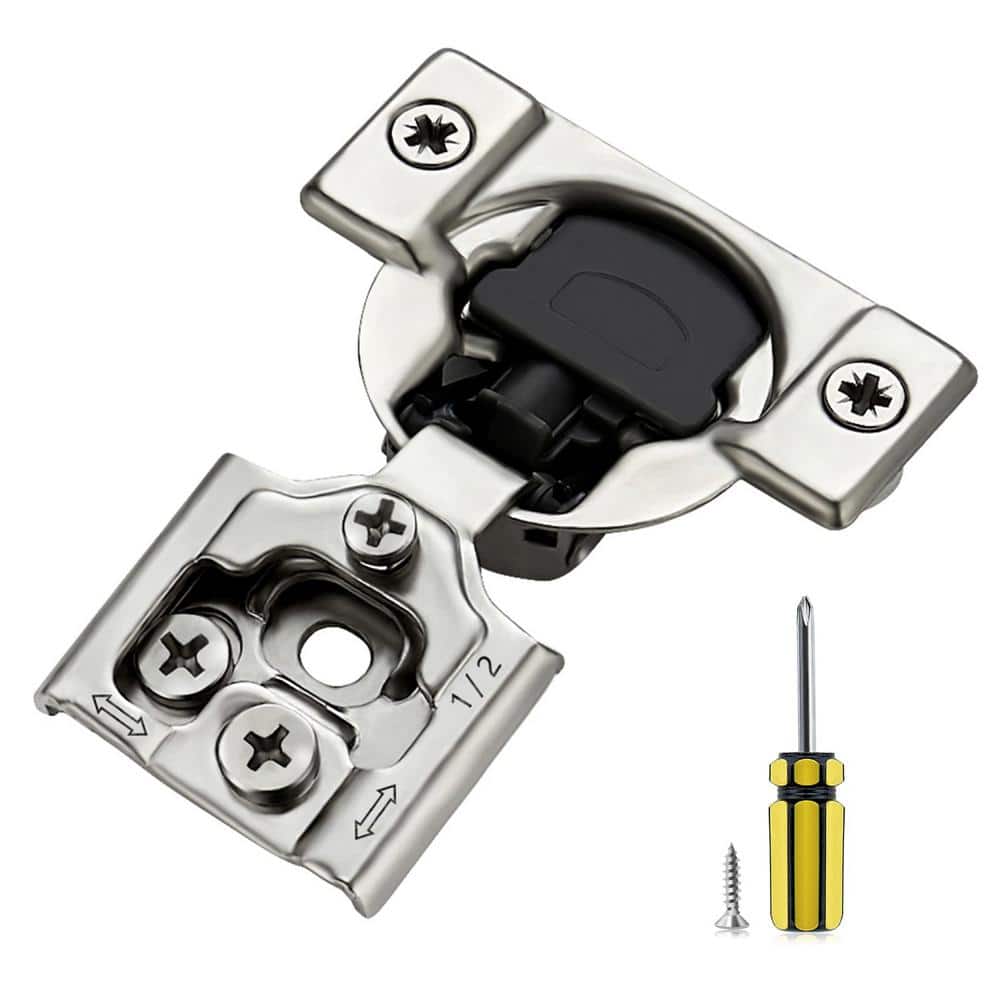 50-Pack Silver 1/2 in. Overlay Cabinet Hinges, Soft Close Hidden Door Hinge with Screwdriver for Kitchen Cabinet price history on PriceWatchPro
