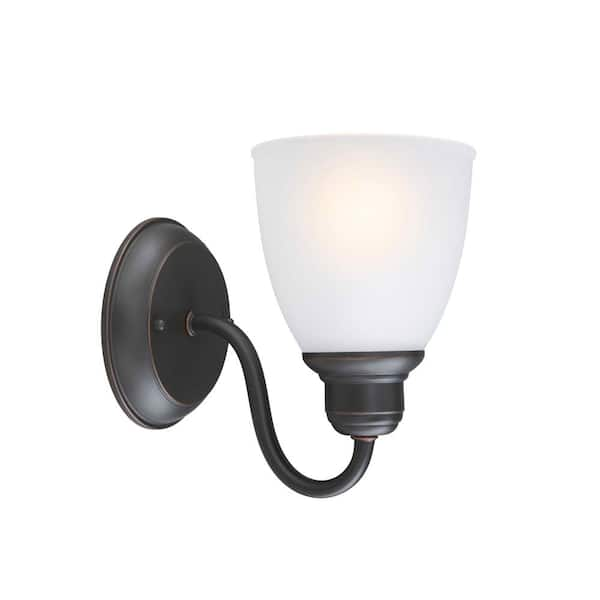 Hampton Bay Woodbridge Collection 1-Light Oil-Rubbed Bronze Sconce