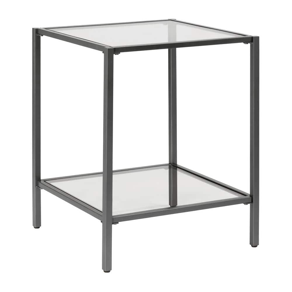 Studio Designs Home Camber Elite 18.5 in. W Pewter Square Glass Side
