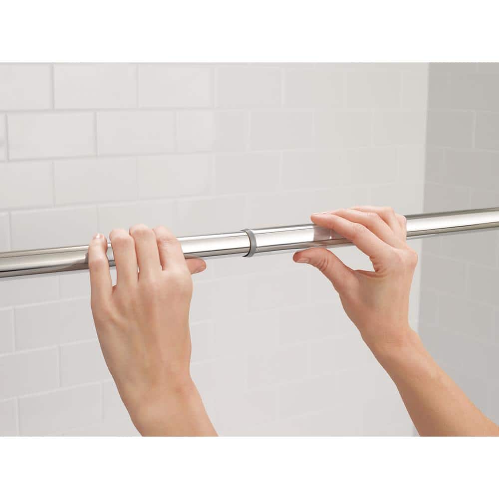 Chrome Adjustable Tension Mounted Straight Shower Curtain Rod
