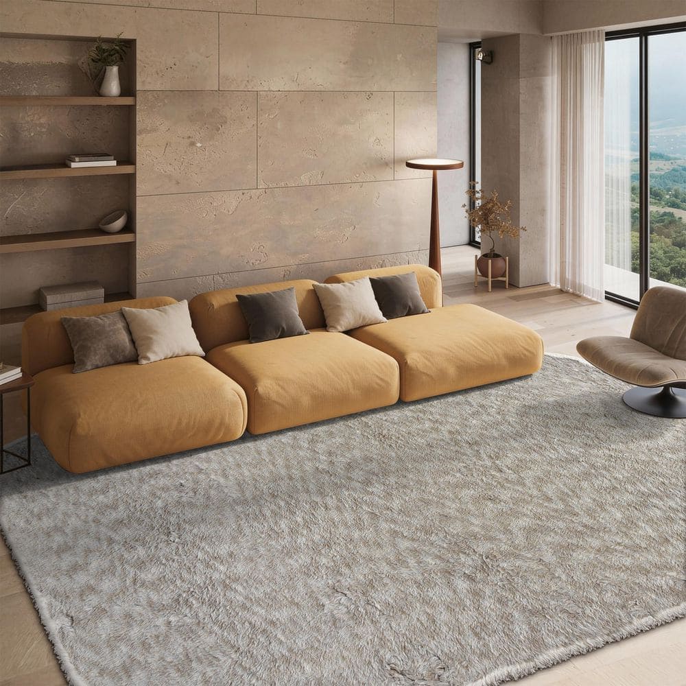 Casablanca 8 ft. x 10 ft. Gray/Ivory Solid Shag Area Rug price history on PriceWatchPro