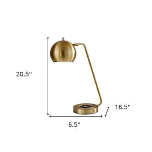 Charlie 20.5 in. Gold Integrated LED No Design Interior Lighting Table Lamp for Living Room w/Gold Metal Shade