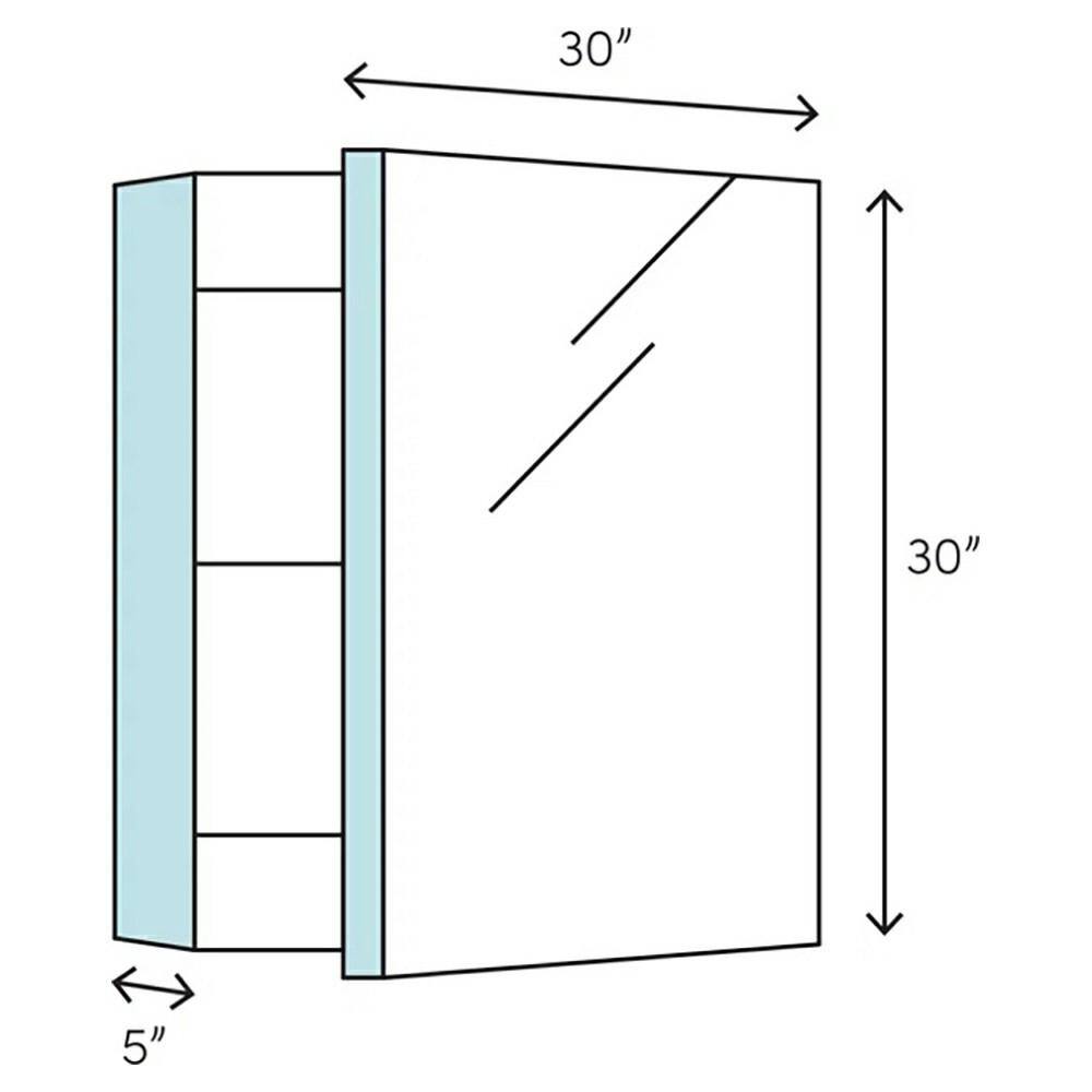 Contemporary 29.5" Square Bathroom Medicine Cabinet with LED Lighting