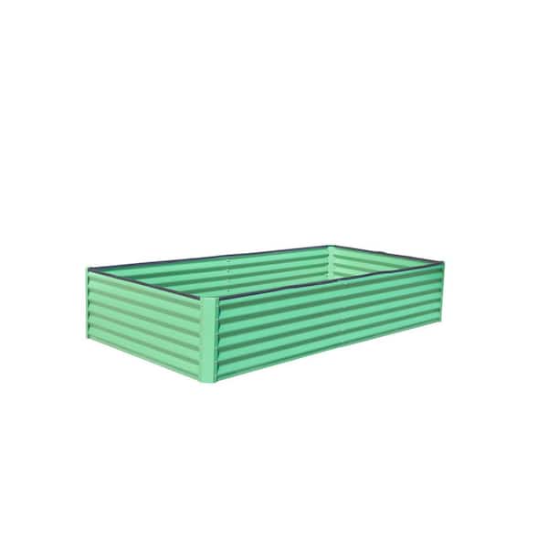 6 ft. x 3 ft. x 1 ft. Green Galvanized Steel Rectangular Outdoor Raised Garden Bed