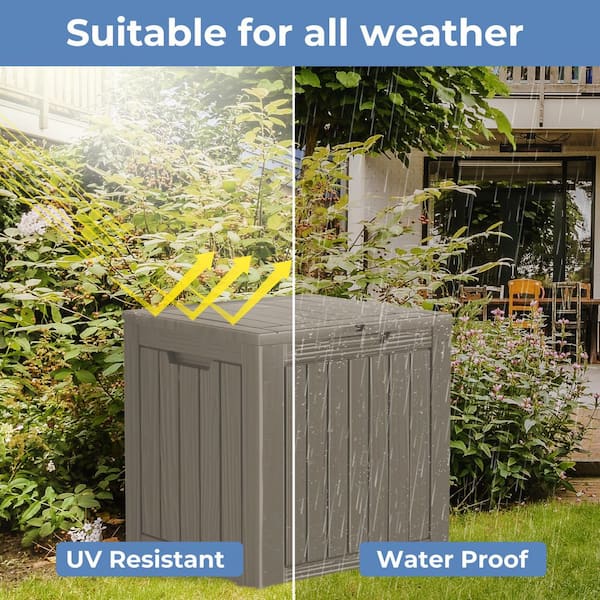 30 gal. Light Brown Resin Outdoor Large Storage Deck Box