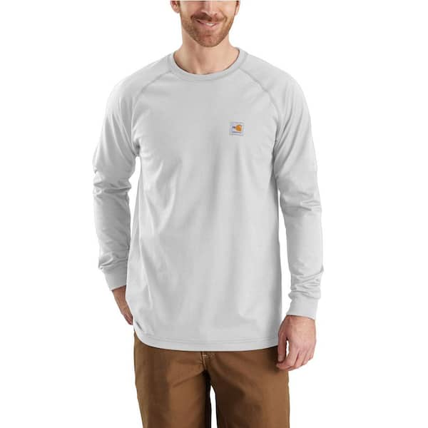 Carhartt Men's Tall 2X-Large Light Gray FR Force Long Sleeve T-Shirt  102904-051 - The Home Depot