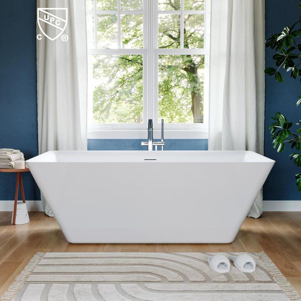 66 in. x 30 in. Acrylic Freestanding Soaking Bathtub in Glossy White price history on PriceWatchPro