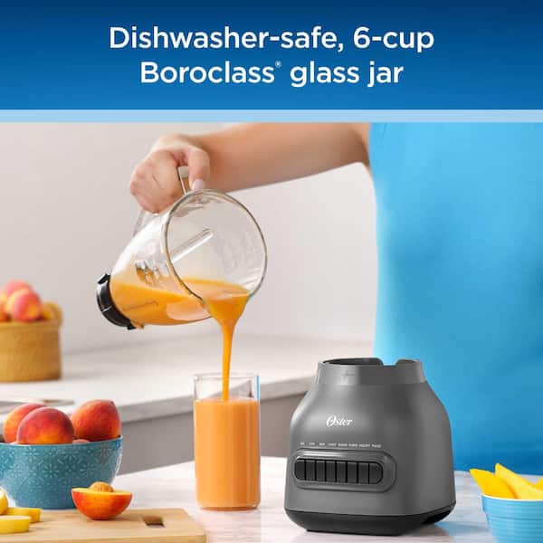 Oster 48 oz. 8-Speed Gray Blender with Boroclass Glass Jar and