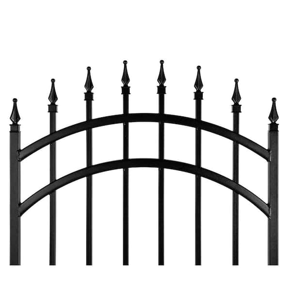 NUVO IRON 2.75 ft. x 5.67 ft. Tiger Eye Profile Black Iron Center Point Fence Gate