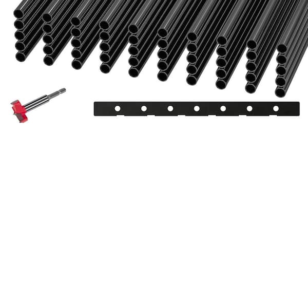 26 in. H x 0.71 in. W Aluminum Stair Railing Kit Hollow Round Deck Balusters with Drill Bit and Ruler 25-Pack
