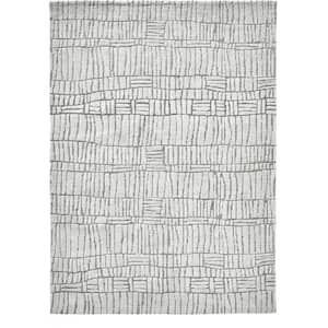 Shawn Blend of Ivory and Sand 9 ft. 10 in. x 13 ft. 1 in. Micro Polyester Machine Knitted Area Rug