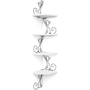 4-Tier Decorative Floating Corner Wall Shelves