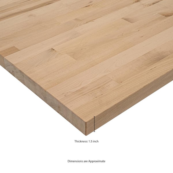 Hampton Bay 12 ft. L x 25 in. D x 1.50 in. T Unfinished Birch