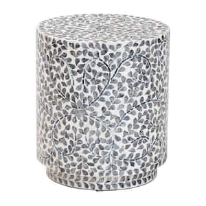 Marilla Mosaic Black and White Ottoman Footstool