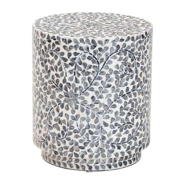 bali & pari Marilla Mosaic Black and White Ottoman Footstool