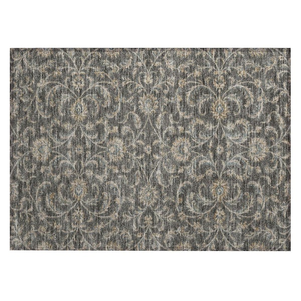 Chantille Machine Washable Indoor/Outdoor Abstract ACN3078 Charcoal 3 ft. x 4 ft. Area Rug