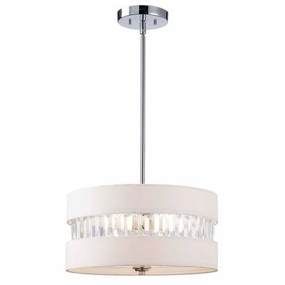 Canarm ICH435A04CH9 Reese 4-Light Chandelier Chrome with Frosted Sparkle and Clear Crystals 15.75 x 15.75 x 66.75 
